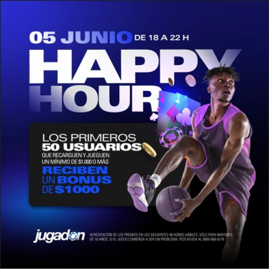 BASES Y CONDICIONES HAPPY HOUR A REALIZARSE EN JUGADON.COM